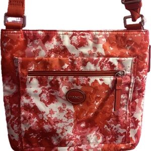Coach Red and White Crossbody Bag